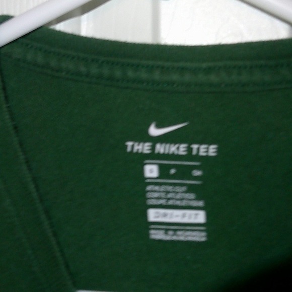 Vintage Nike Dri-FIT T-Shirt Athletic Training Tee Green Logo Mens Size S - Picture 3 of 3